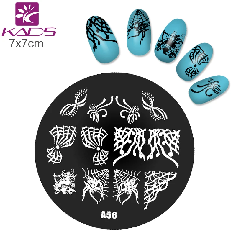 KADS A56 паутина Паука Искусства Ногтя Штамповка Stamp Польский Nail Art Маникюр Шаблон