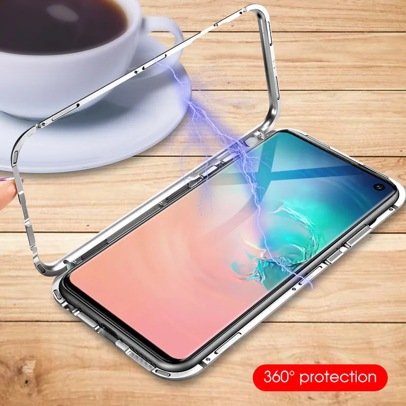 Магнитный адсорбционный металлический чехол для телефона samsung Galaxy S10 Plus S8 S9 S10Plus