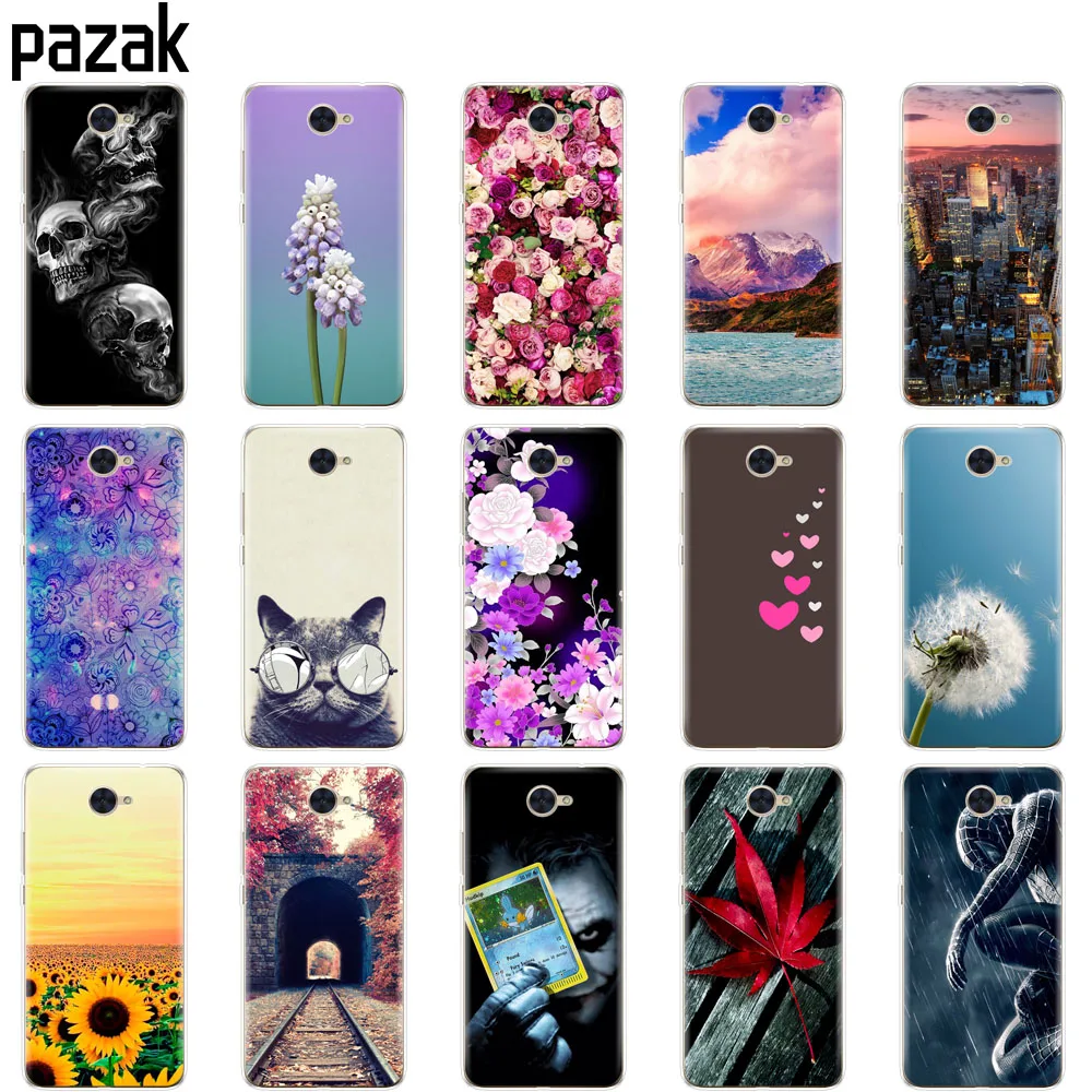Силиконовый чехол для huawei Y7 Чехол Мягкий ТПУ задняя крышка для телефона для huawei Y7 prime защитный прозрачный чехол с принтом