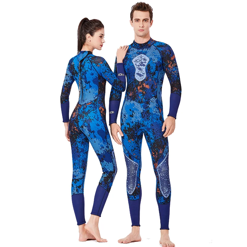 Mens spearfishing 3mm wetsuits Camouflage neoprene one piece free diving suits | Спорт и развлечения