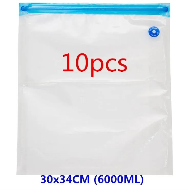 30x34cm Вакуумный мешок для пищевых продуктов, ручной насос, вакуумный упаковщик для пищевых продуктов, многоразовый силиконовый мешок для пищевых продуктов, домашняя кухонная для хранения пакетов на молнии, вакуумный упаковщик - Цвет: 30x34cm