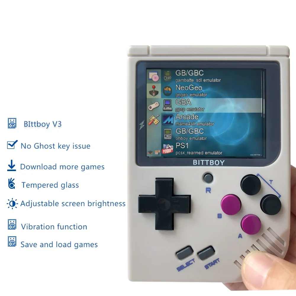 Игровая консоль, BittBoy V3+ 8 GB, ретро-консоль, ручной игры игроки, поддержка больше классических игр для детей ностальгические плеер