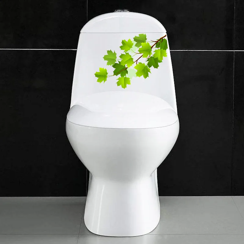 Наклейки YOJA WC сиденье для унитаза с зелеными ветками T1-1590 X см | Дом и сад
