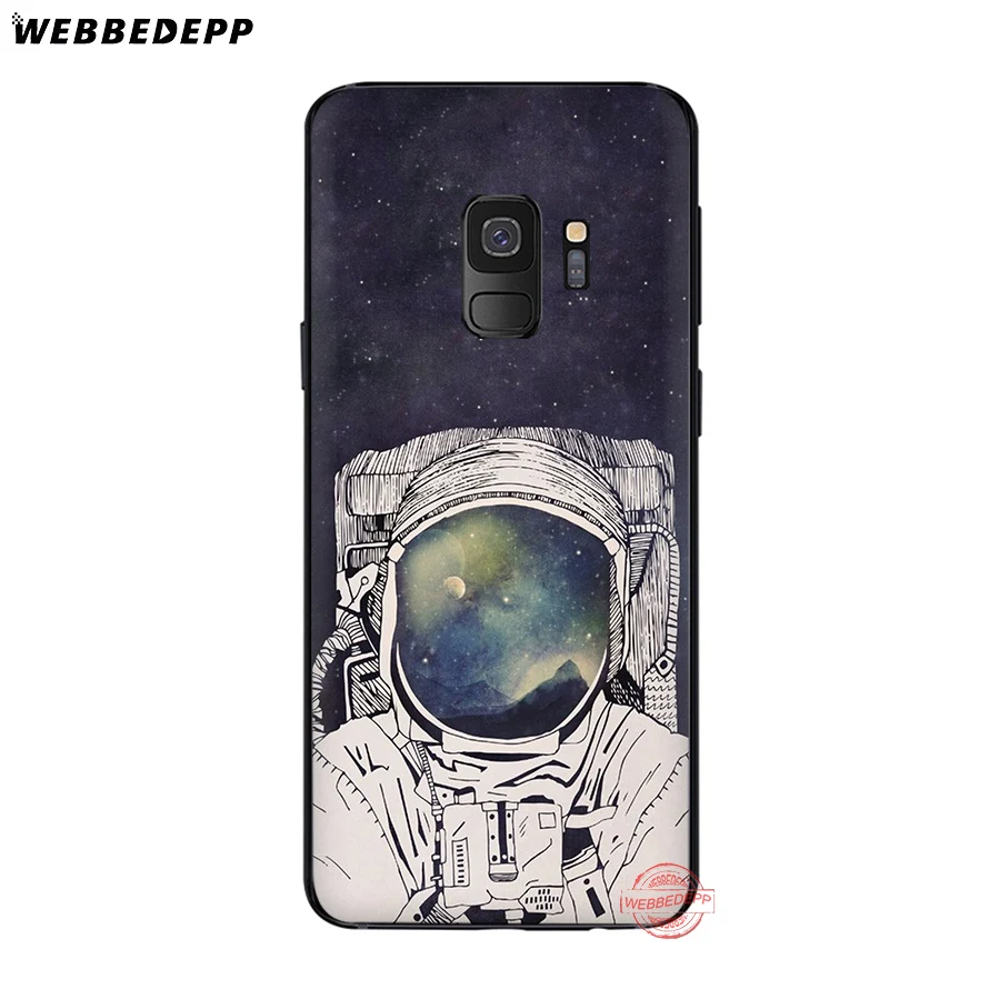 WEBBEDEPP Astronaut Space Outer Soft Case for Samsung A6 A7 A8 A9 J6 2018 S6 S7 S8 S9 S10E S20 Ultra Note 8 9 10 Lite Plus | Мобильные
