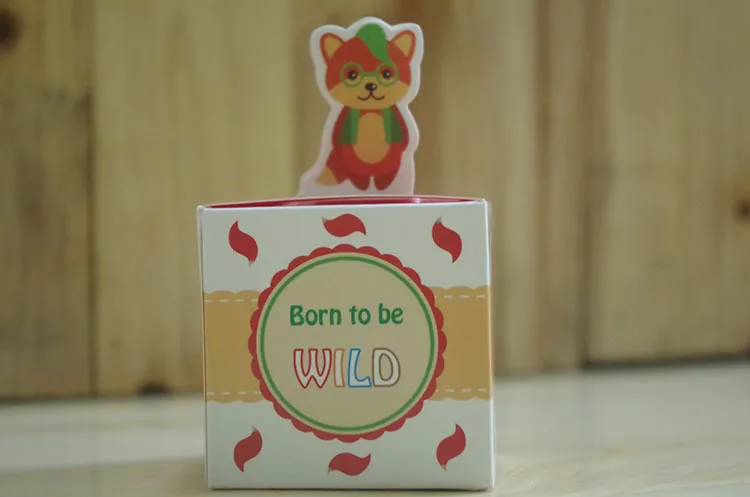 Fox 100 шт./лот) бренд leiso мультфильм животных подарочные коробки для конфет детский душ день рождения поставки декорация праздничные украшения - Цвет: Fox