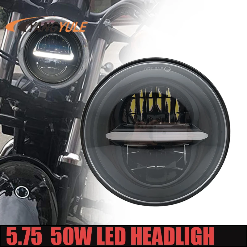 5-3/" черный проектор светодиодный фара с DRL для индийского скаута Honda Shadow мотоцикл широкий Glide XL1200 уличный 750 883