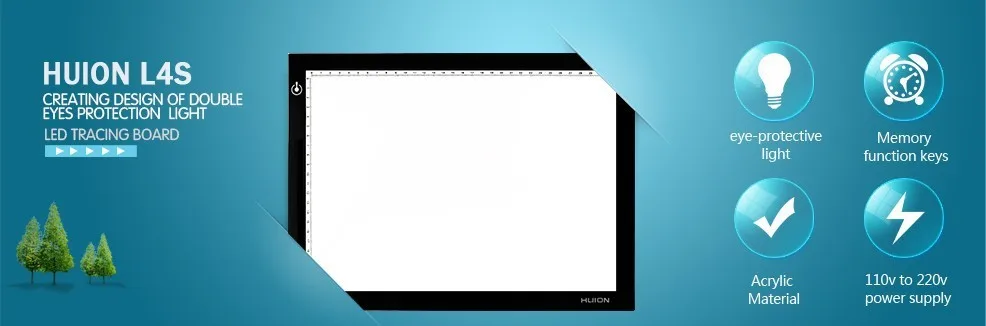 Лидер продаж Huion L4S 17," светодиодный светильник ультра тонкий светильник-боксы светодиодный калька профессиональная анимационная панель для рисования