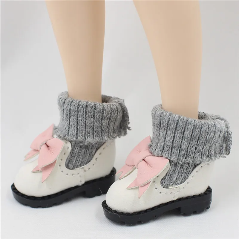 Blyth doll ледяная кукольная обувь с милым бантом, длина 2,9 см - Цвет: white
