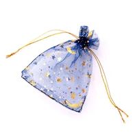 50pcslot 9x12 7x9cm small organza bag wedding decoration charms jewelry packaging bags moon star drawstring gift bag pouches