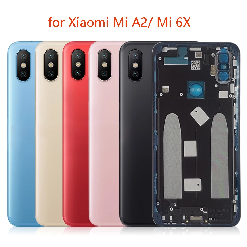 Задняя крышка батарейного отсека для Xiaomi Mi 6X металлическая с боковым ключом |