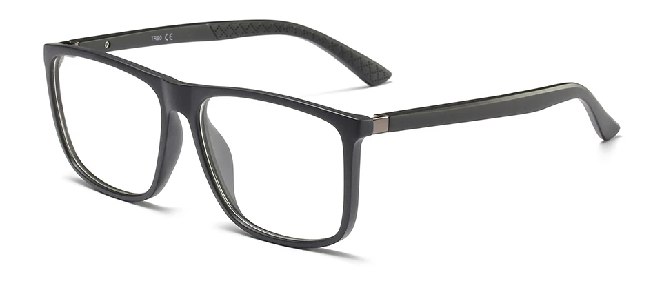 matte black Мужские очки Peekaboo tr90, квадратная матовая черная леопардовая оправа, высококачественные оптические очки для мужчин, прозрачные линзы - Цвет оправы: matte black
