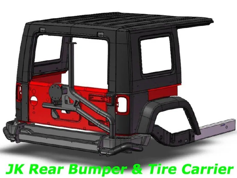 Стильный верхний бампер и держатель для шин для Jeep Wrangler JK& Unlimited JK 2007 08 09 10 11 12 13 14 15 16 Up