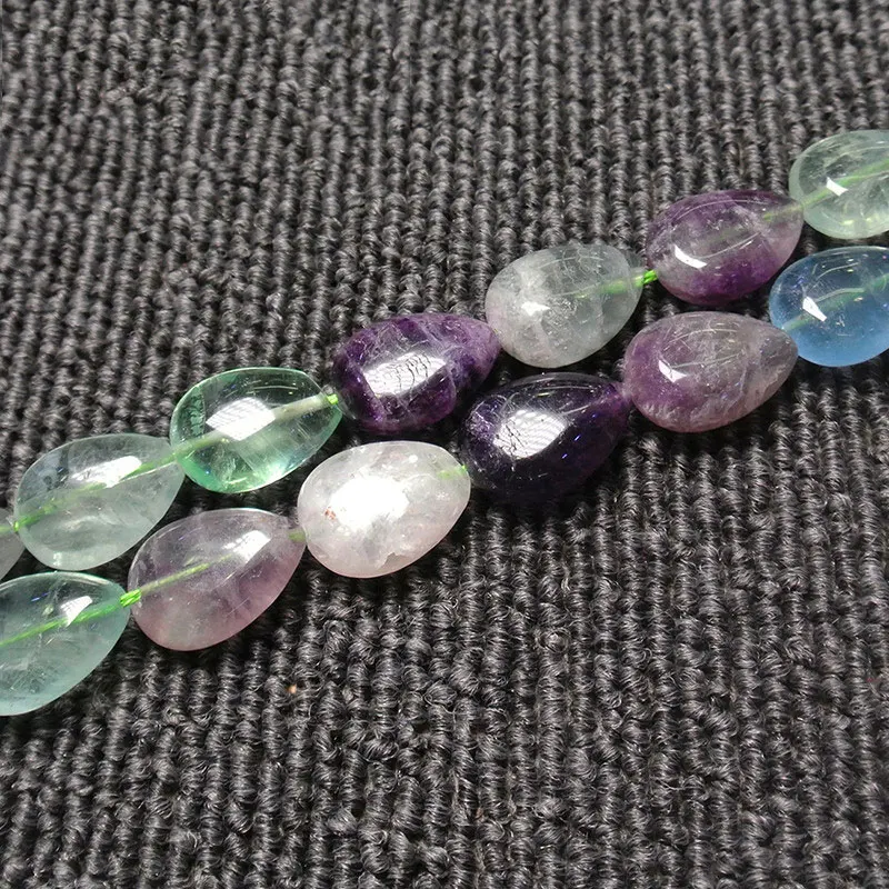 13x18 мм натуральный фиолетовый зеленый флюорит бусины для изготовления ювелирных