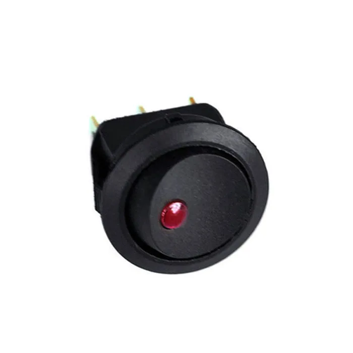 5x 16A 12V Светодиодный точечный свет, автомобильная лодка, круглый рокер, вкл/выкл, SPST переключатель, красный переключатель вкл/выкл, черная кнопка# y4