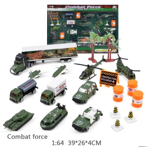 1: 64 сплав строительная машина полицейский грузовик набор боевой силы могучий спасательная Модель классическая игрушка литой автомобильный игровой набор детский подарок - Цвет: combat force A