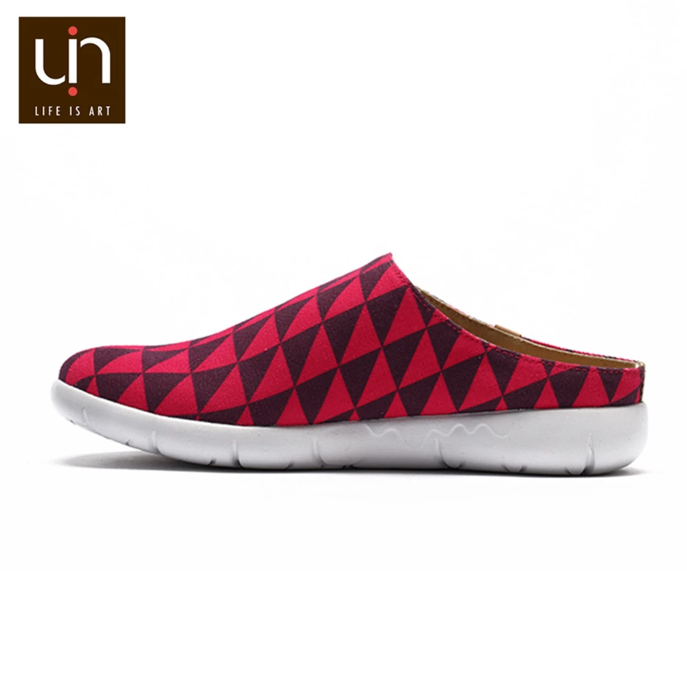 UIN/Повседневные парусиновые тапочки с рисунком Женские и мужские мягкие уличные
