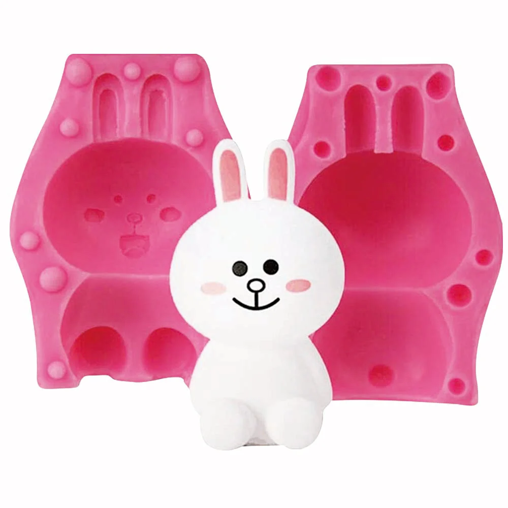 3D игрушка кролик силиконовая искусственная форма для кексов желе конфет