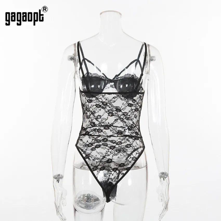 Gagaopt, Кружевное боди для женщин, повязки, перспективный сексуальный боди, Белый/Черный боди, комбинезон