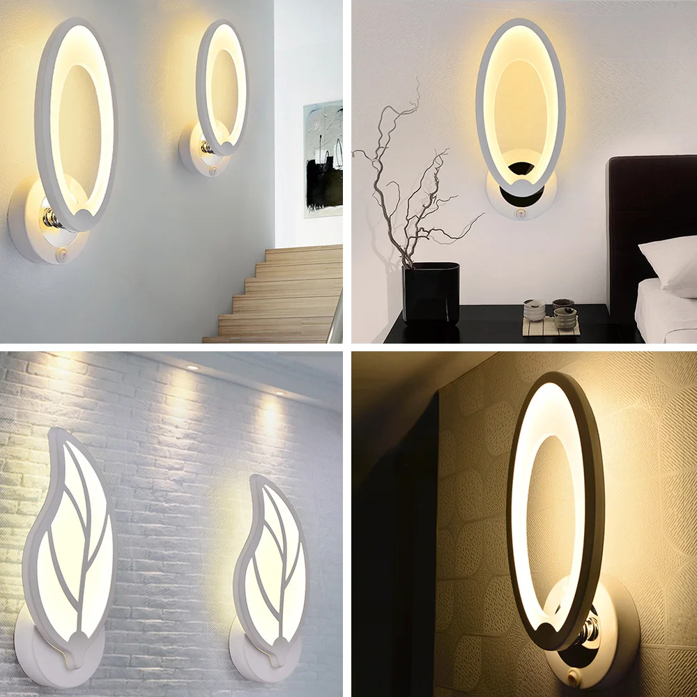 

LED Wall Lights Bedroom Lamp Bathroom Wall Sconce Home Decoration White Modern Creative Indoor Lighting Fixture Loft Decor