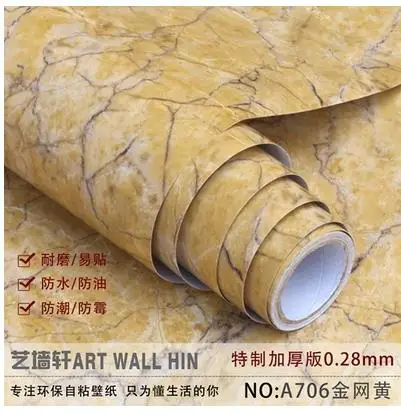 Наклейки ПВХ для обновления мебели с мраморным узором самоклеящиеся обои