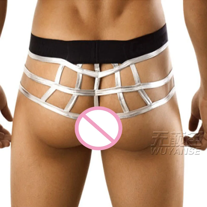 Сексуальное гей мужское экзотическое нижнее белье из искусственной кожи