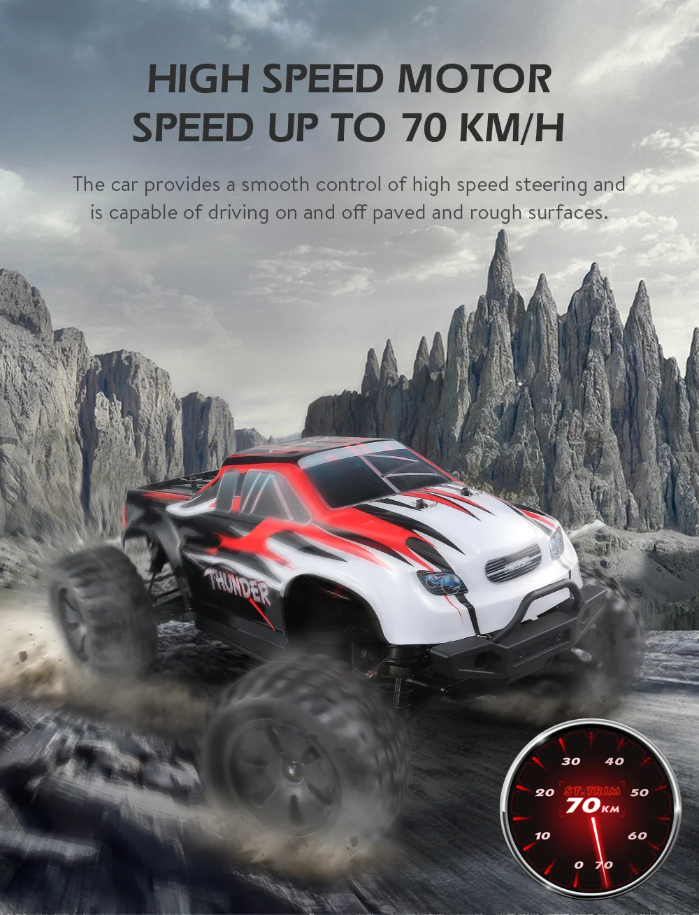 JJRC Q48 1/10 2,4 ГГц бесщеточный грузовик большая ножка внедорожный альпинистский автомобиль 70 км/ч 15 минут время гонок водонепроницаемый монстр грузовик