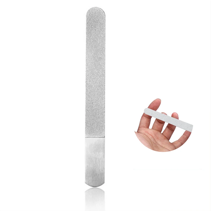 Двухсторонняя пилка для ногтей из нержавеющей стали 1 шт. 17 5 см металлический