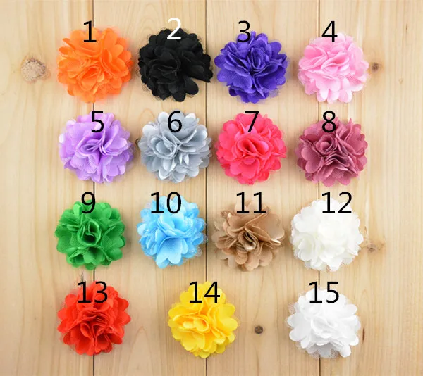 

80 pcs/lot , 2" Satin and Tulle flowers