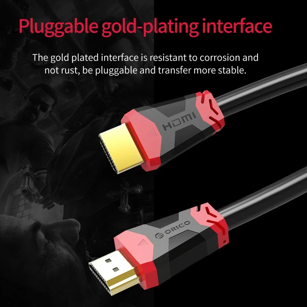 ORICO 4 м 5 Кабель HDMI 2 0 Видео кабель конвертер 4k 3D 1080P для ТВ проектора ПК 60 Гц HD