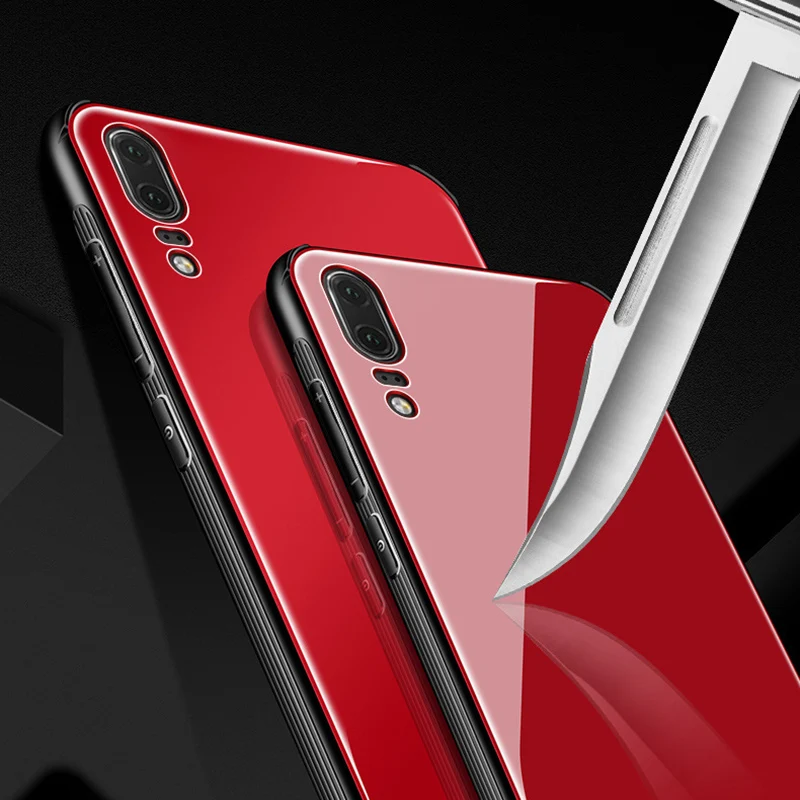 Tempered Glass Case For Huawei P20 Lite Silicone Phone Back Hard Anti-knock Full Protective Pro |