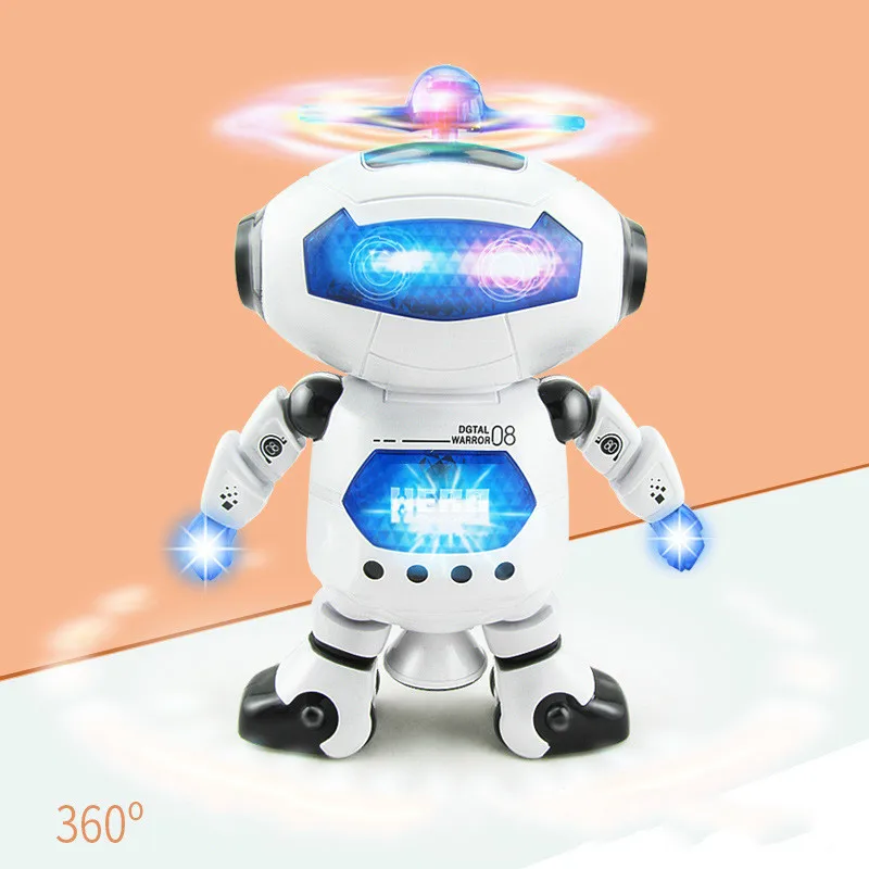 Электрический танцующий умный робот игрушечная лампа музыка 360 градусов