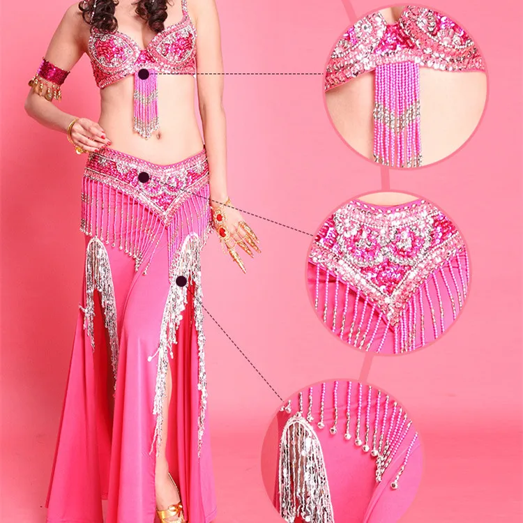 Танцевальная одежда для сцены костюмы восточных танцев (юбка + пояс бюстгальтер)