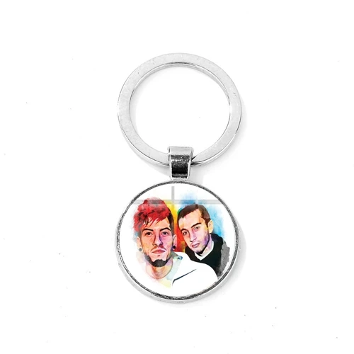 Style 4 SONGDA Pop Rock Band Twenty One Pilots брелок модный символ стеклянный купол мотоциклетный автомобильный брелок круглая форма брелоки для фанатов - Цвет: Style 4