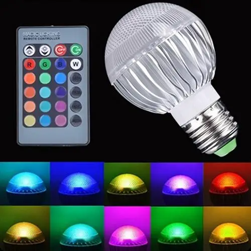 E27 15 Вт RGB светодиодный свет изменение цвета лампы 85 265 в с пультом дистанционного