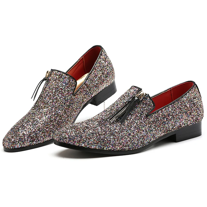 

2020 Fashion Colorful Flats Zip Casual Leather Shoes High Quality Soft Oxford Business Wedding Party Shoes Big Size 37-48
