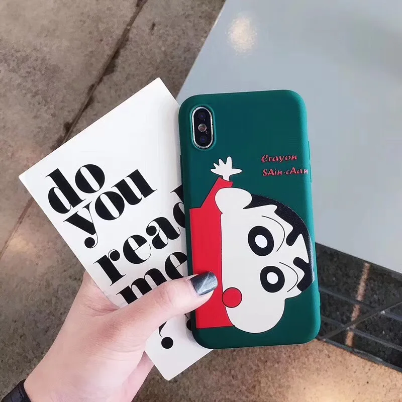 GYPHCA Big head Doraemon Chi-bi Maruko phone Case For iphone X XR Xs Max Mobile lanyard Soft Cover 6 7 8 plus |