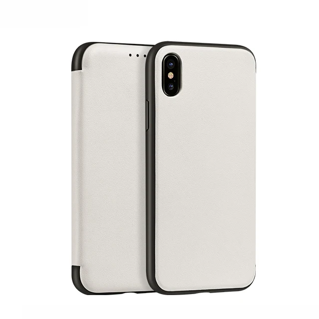 White HOCO Luxury Magnetic Flip Cases For iPhone X Case Leather Card Slot Phone Cases for iPhone X Cover Coque - Color: White
