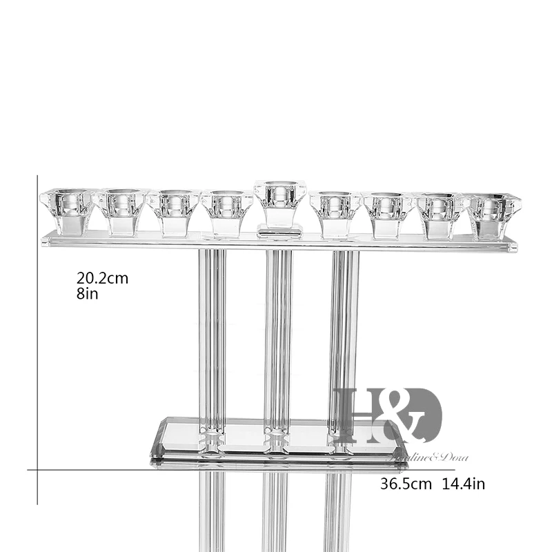 H & D Crystal Hanukkah Menorah/9 Light Candeabra хрустальные подсвечники для дома Свадебные