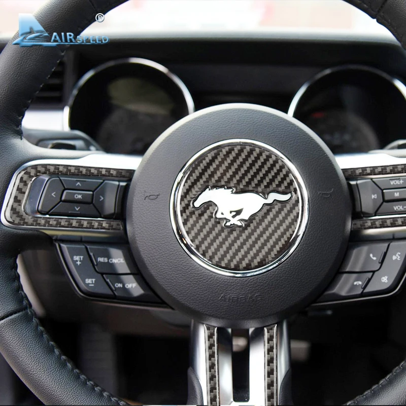 Airspeed углеродное волокно руль эмблема Для Ford Mustang наклейки для автомобиля-Стайлинг авто аксессуары