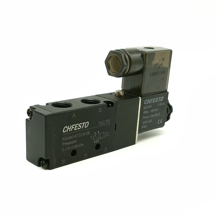 4V210-08 1/4&quot 4V210-06 1/8'' Solenoid Valves 2 Position 5 Port Pneumatic Control Valve DC24V AC220V DC12V AC110V |