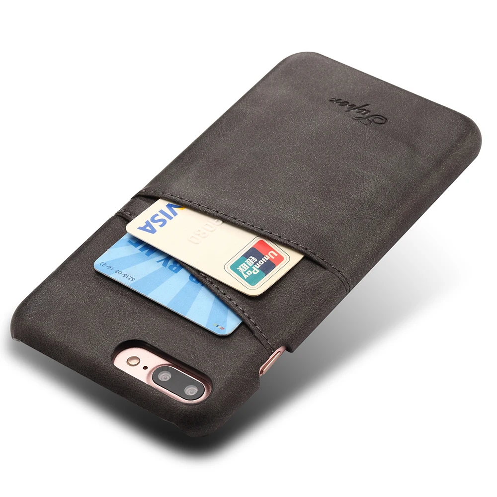 case for iphone 6 6s 7 8 plus Retro PU Leather Case Business Plain Card Pocket Phone Cases For iPhone Plus back Cover |