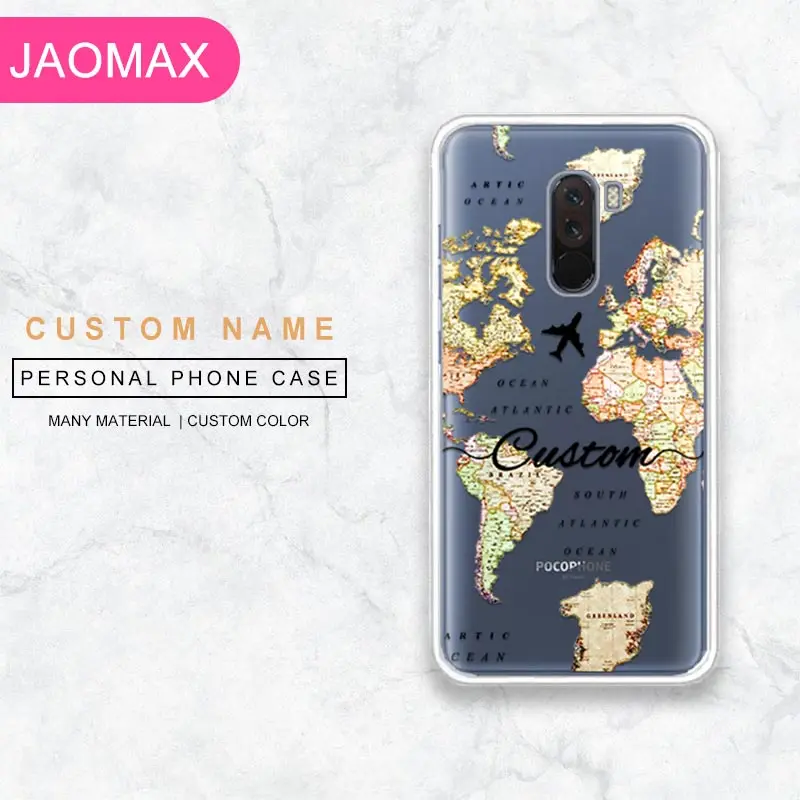 Персонализированный мягкий прозрачный черный чехол Jaomax с картой мира для