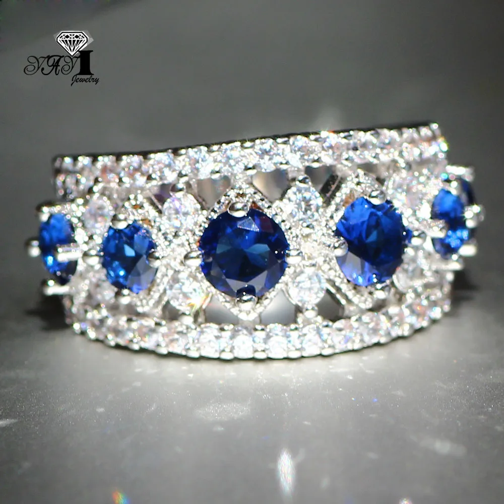 Женское кольцо с голубым Сапфиром И цирконом серебро 625 пробы|party fashion|engagement ringfashion