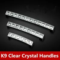 96mm glass kitchen cabinet handle silver drawer dresser cupboard door pulls clear crystal furniture chrome handles pulls