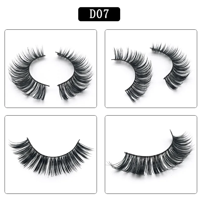 D07 1 пара 100% настоящие сибирские 3D норковые накладные ресницы длинные