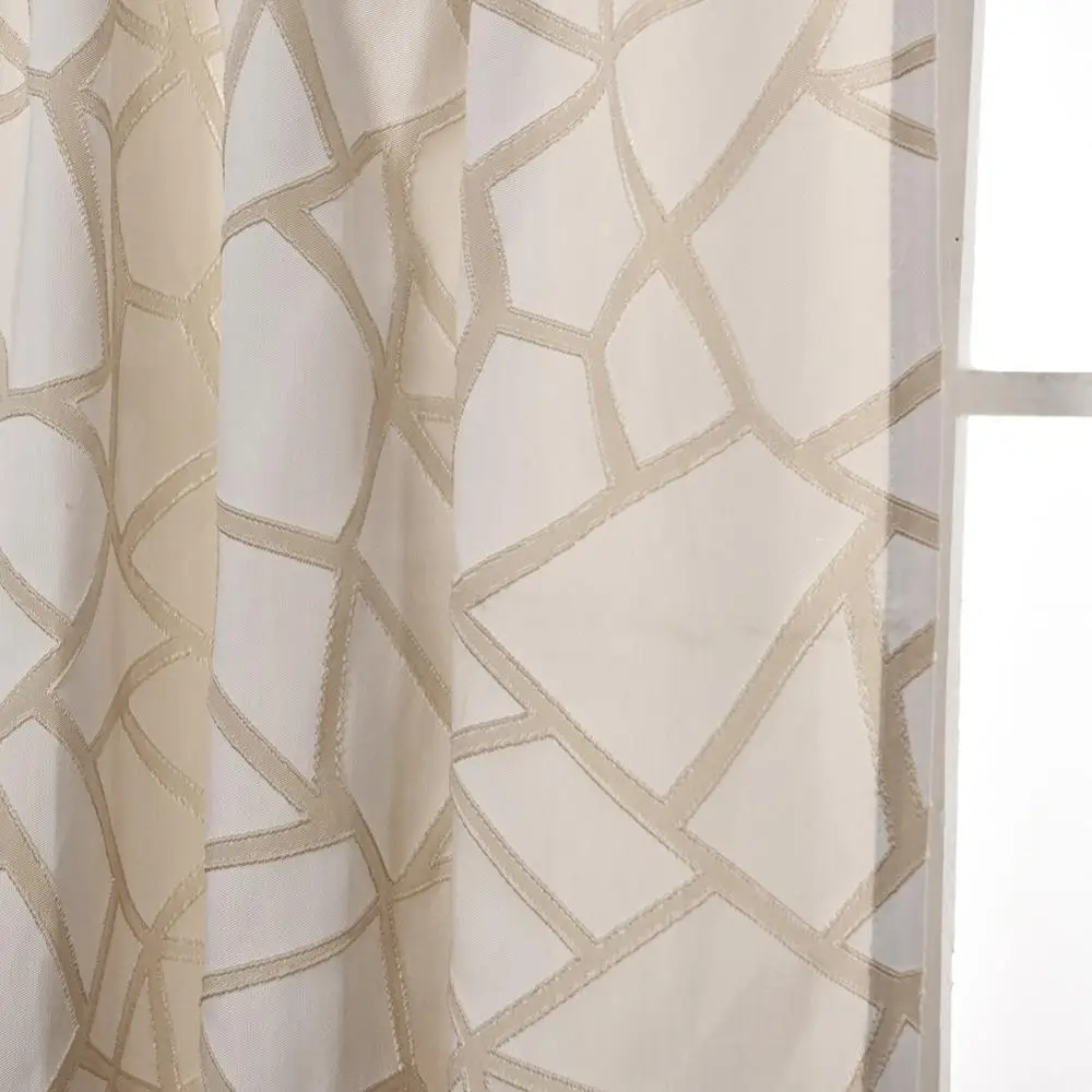 LOZUJOJU 1 piece Rod Pocket Short Curtains Semi Shade Valance Drops Geometric Rustic Elegant Home Decor Thread All Match | Дом и сад