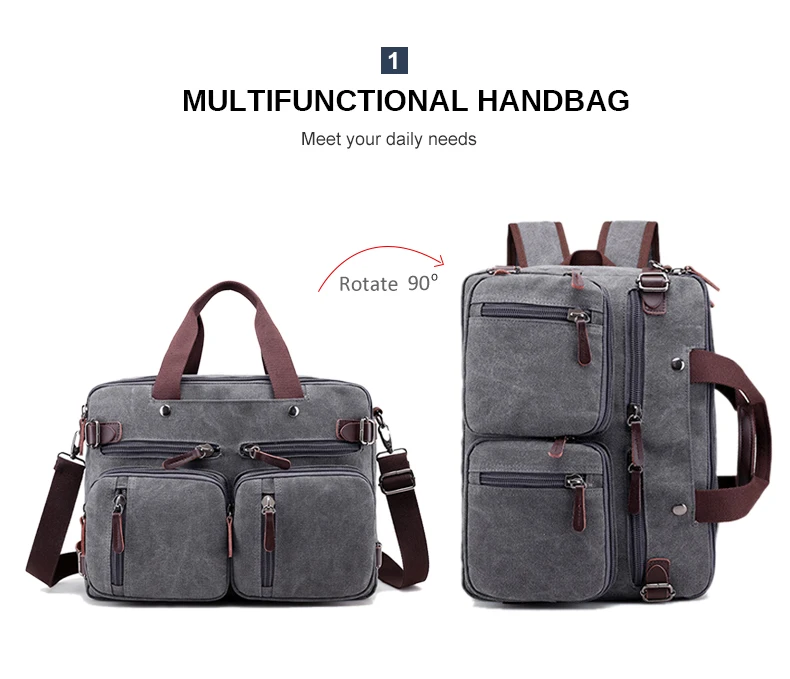 Men Canvas Briefcase Business Laptop Handbag Large Messenger Shoulder Bag Big Casual Male Tote Back Bags Travel Suitcase XA162ZC