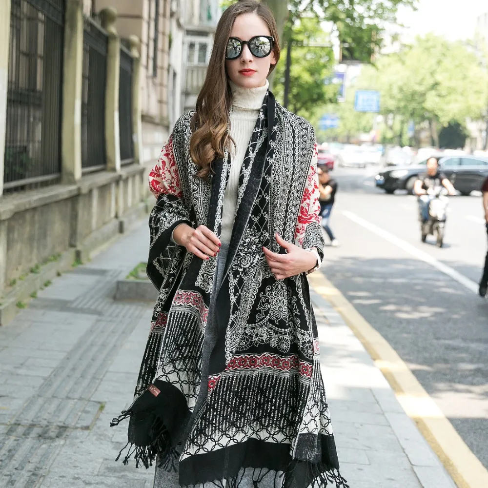 Роскошный брендовый шарф из пашмины кашемировая накидка зимний женские шарфы с