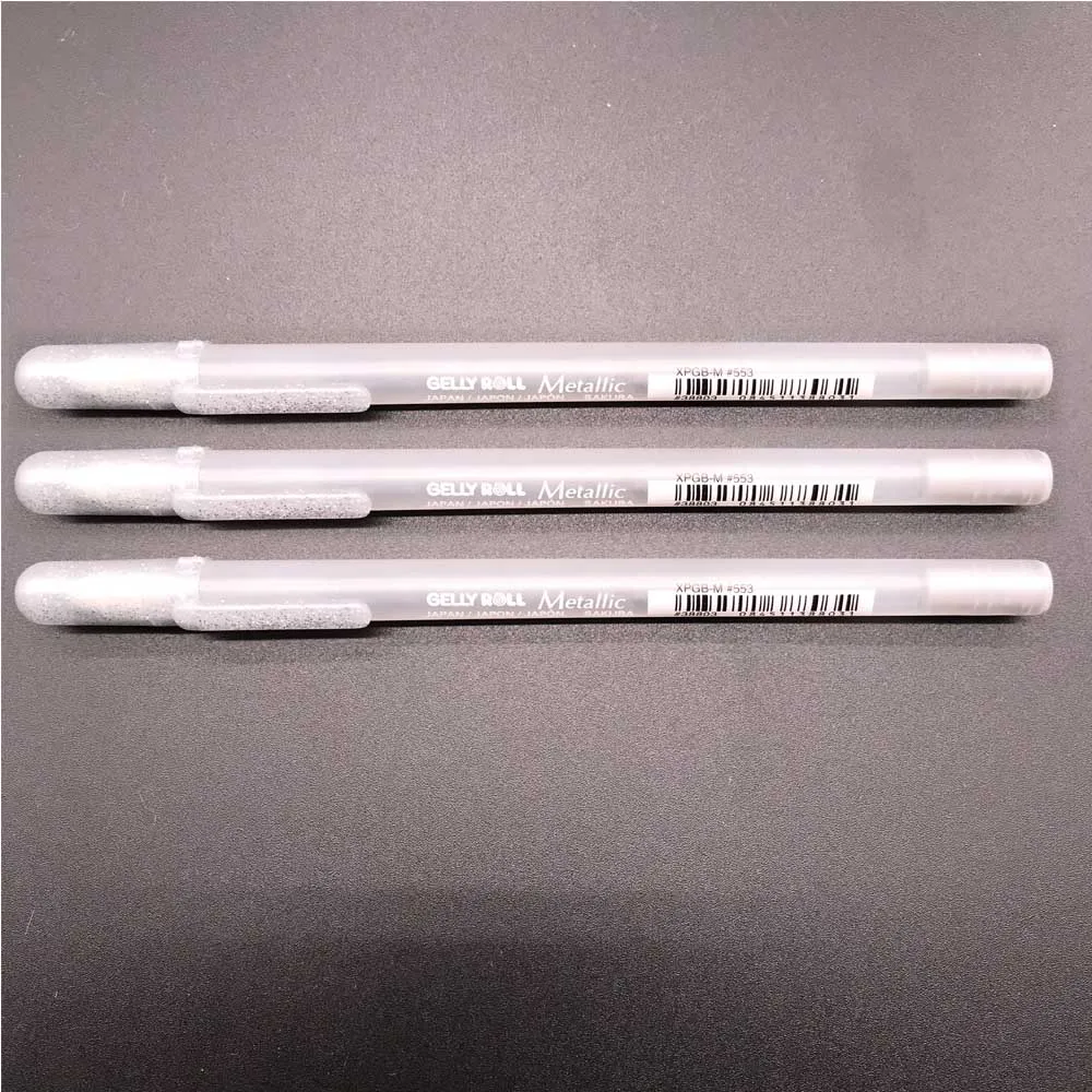 3pcs Silver 3 шт./лот, набор гелевых чернил Sakura Gelly в японском стиле, золотой, белый, серебристый металлик, эскизный маркер для выделения, ручка для рисования, товары для рукоделия - Цвет: 3pcs Silver
