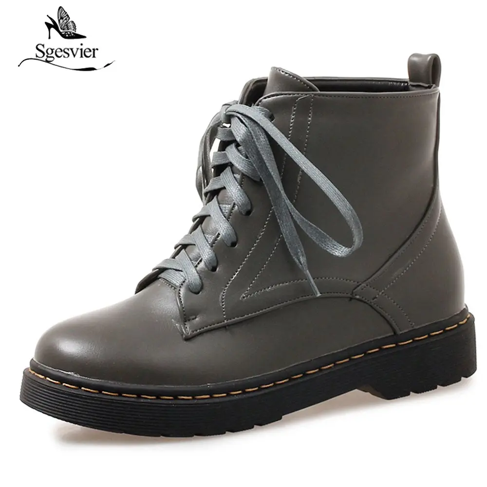Женские ботильоны на шнуровке sgesвье модные осенне-зимние ботинки с круглым